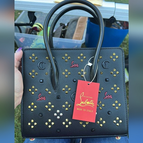 Christian Louboutin Black Satchel with Gold Studs - Picture 1 of 2